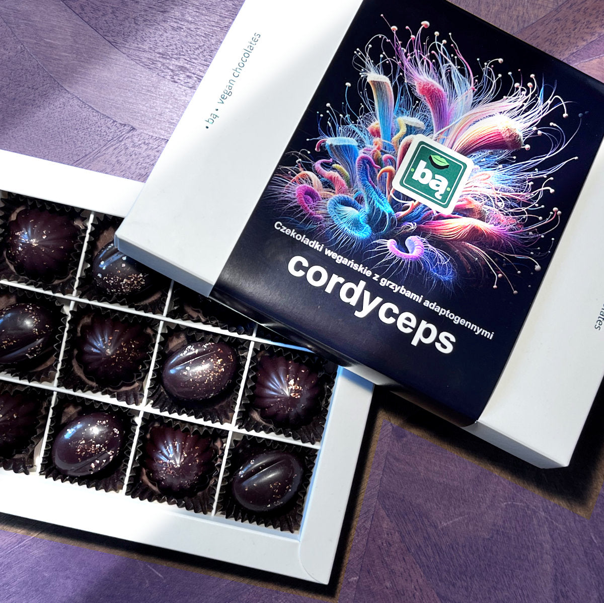 Czekoladki SHROOM z grzybem adaptogennym Cordyceps